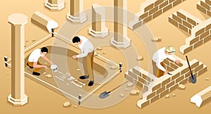 Archaeology Isometric Illustration