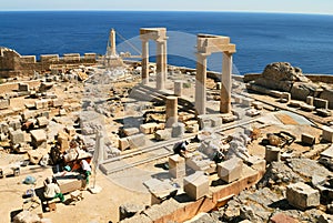 Archaeology site in Lindos (Rhodes)