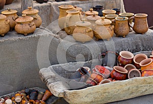 Archaic clay pots and mugs