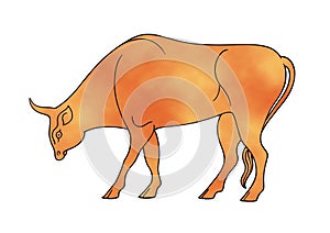 Archaic greek style bull design