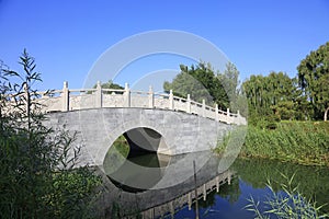 Archaize stone bridge in the park