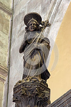 Archangel Gabriel, Annunciaton statue in the Saint Mark Church in Korcula, Croatia