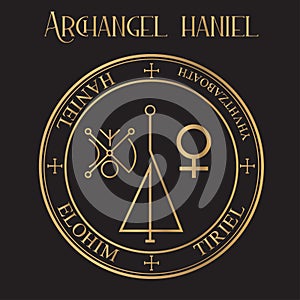 Archangel Haniel Venus Occult Gold Seal