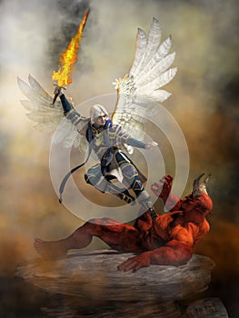 Archangel Michael Defeating Satan