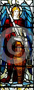 Archangel Michael in stained glass