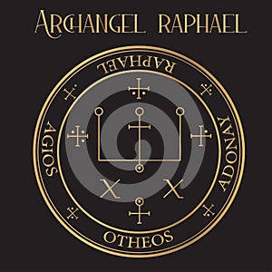 Archangel Raphael Seal - `God heals` is the angel of protection and healing