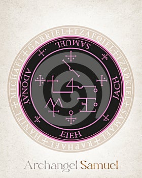 Archangel Uriel powerful seal, pink color.