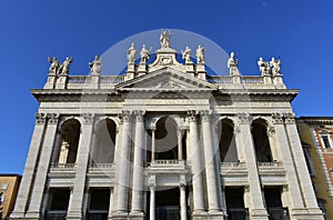 Archbasilica of Saint John Lateran facade. Rome, Italy.