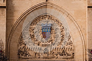 Archbishops` Palace. Coat of Arms. Narbonne. France