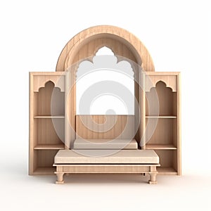 3d Diya Model With Bench And Bookcase For Sale - Eclectic Curatorial Style photo
