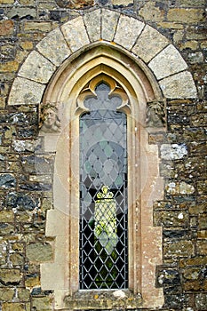Arched church window photo