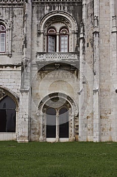 Arched doorway on the facade of Jeronimos Monastery