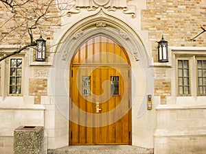 Arched Doorway on the Notre Dame Campus photo