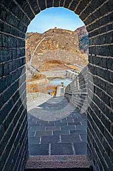 Arched doorway of watch towers on Great China wall