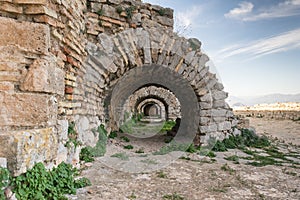 Arched doorways at Palamidi castle in Nafplion Greece.