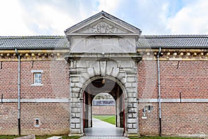 Arched entrance to 16th century Alden Biesen Castle