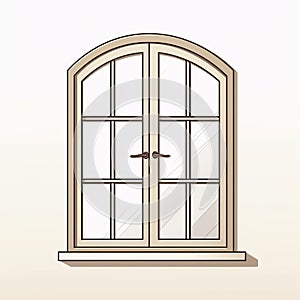 Minimalistic Arched Wall Window Vector Illustration