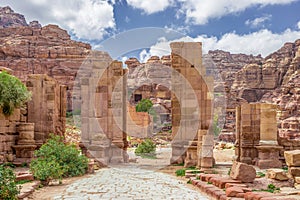 Arched Gate in the ancient city of Petra (Jordan)