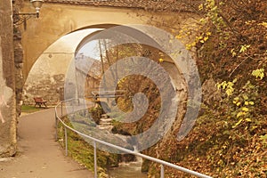 The arched gates of the Graft bastion, Romania, Transylvania, Brasov Bastionul Graft