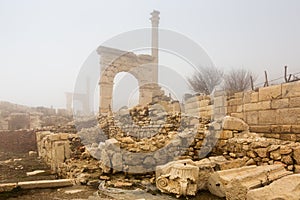 Arched honorific emperor gates at ruins of Sagalassos, Turkey