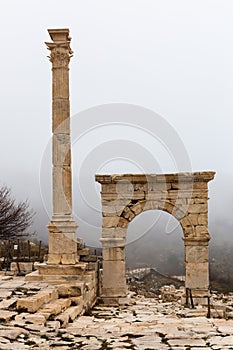 Arched honorific emperor gates at ruins of Sagalassos, Turkey