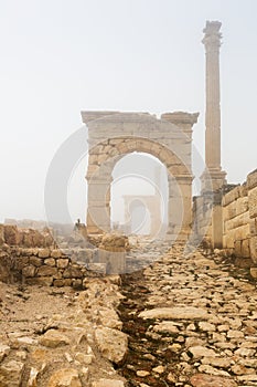 Arched honorific emperor gates at ruins of Sagalassos, Turkey