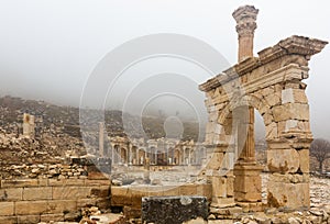 Arched honorific emperor gates at ruins of Sagalassos, Turkey