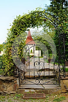 Arched iron gateway