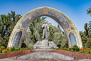 The arched Monument to Rudaki in Rudaki Park in Dushanbe