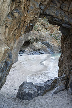 Arched passage ,Mylopotamos beach, Pelio, Greece