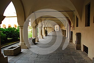 Arched passageway, Novara, Italy photo