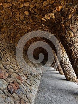 Arched path in Park GÃ¼ell