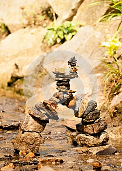 Arched Pebble Bridge Vertical with Background