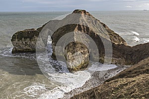 Arched promontory at Flamborough Head in Yorkshire, England