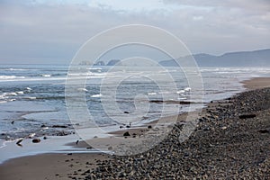 Arched rocks at Cape Meares refuge in Oregon