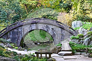 Arched Stone Bridge at Koishikawa Korakuen Garden, Tokyo