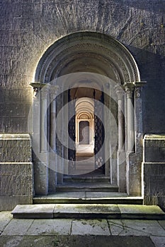 Arched stone doorway photo