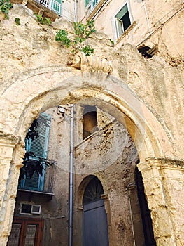 Arched stone entrance
