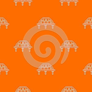 Arched train bridge pattern vector orange
