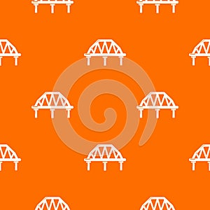 Arched train bridge pattern vector orange