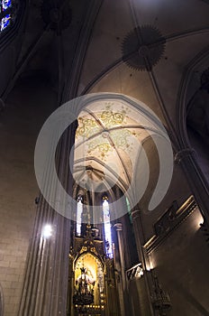 Arched vaults of a Catholic church