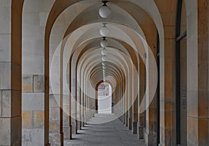 Arched walkway in Manchester city centre