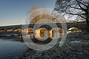 The arched Weetmanâ€™s Bridge over the River Trent at Little Haywood, Staffordshire