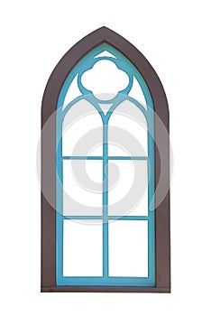 Arched window frame isolated.