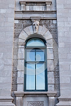 Arched window of the historic circa 1860 smooth cut stone Customs House at 130 Dalhousie Street photo
