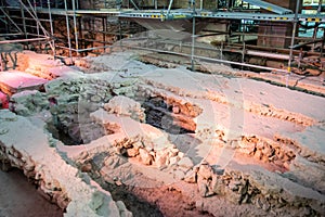 Archeological excavations in the church. Europe.