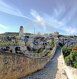 Puglia Italy - Ponte Acquedotto crossing the ravine to park di botromagno