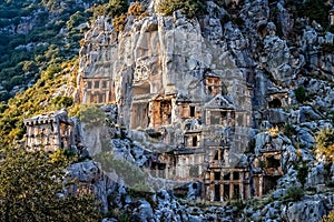 Lycian rock cut tombs in Myra