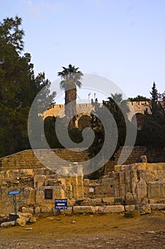 Archeological ruins in Latrun Trappist Monastery highway 1 connecting Jerusalem to Tel Aviv Israel.