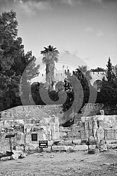 Archeological ruins in Latrun Trappist Monastery highway 1 connecting Jerusalem to Tel Aviv Israel.